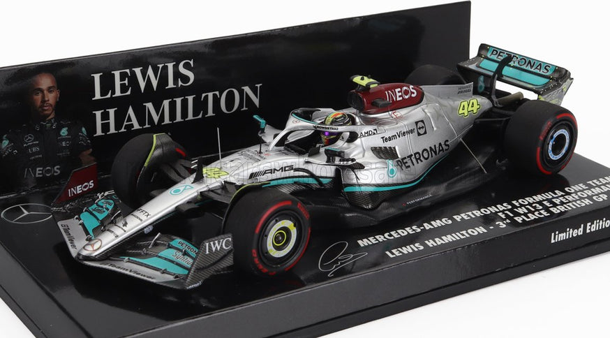 MERCEDES GP | F1 W13E TEAM MERCEDES-AMG PETRONAS F1 N 44 3rd SILVERSTONE BRITISH GP 2022 LEWIS HAMILTON | SILVER GREEN