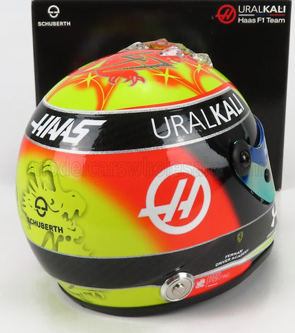 SCHUBERTH HELMET | F1 CASCO HELMET VF-21 TEAM URALKALI N 47 BRITISH SILVERSTONE GP 2021 MICK SCHUMACHER | GREEN RED BLACK YELLOW