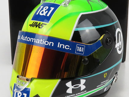 SCHUBERTH HELMET | F1 CASCO HELMET VF-22 TEAM HAAS N 47 SEASON 2022 MICK SCHUMACHER | GREEN BLACK YELLOW