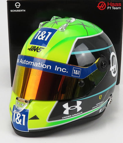 SCHUBERTH HELMET | F1 CASCO HELMET VF-22 TEAM HAAS N 47 SEASON 2022 MICK SCHUMACHER | GREEN BLACK YELLOW