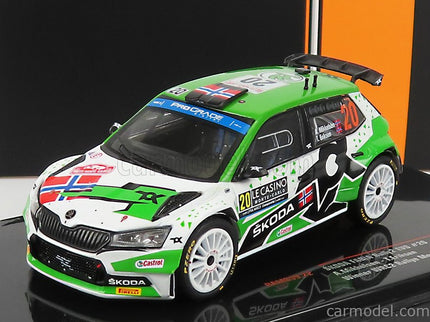 Skoda Fabia RALLY2 EVO N°20 Rally Montecarlo 2022 A.Mikkelsen - E.Torstein 1:43 IXO Models zelená biela čierna