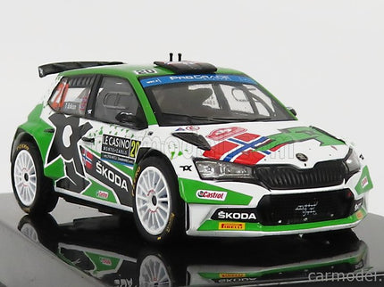 Skoda Fabia RALLY2 EVO N°20 Rally Montecarlo 2022 A.Mikkelsen - E.Torstein 1:43 IXO Models zelená biela čierna