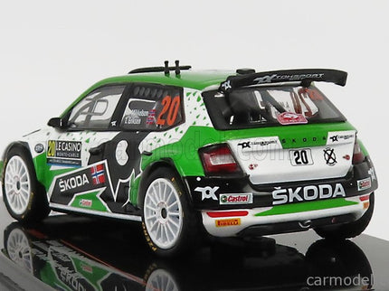 Skoda Fabia RALLY2 EVO N°20 Rally Montecarlo 2022 A.Mikkelsen - E.Torstein 1:43 IXO Models zelená biela čierna