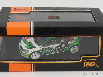 Skoda Fabia RALLY2 EVO N°20 Rally Montecarlo 2022 A.Mikkelsen - E.Torstein 1:43 IXO Models zelená biela čierna