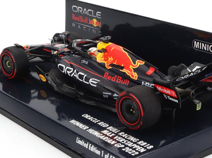 RED BULL | F1  RB18 TEAM ORACLE RED BULL RACING N 1 WINNER HUNGARIAN GP WORLD CHAMPION 2022 MAX VERSTAPPEN | MATT BLUE YELLOW RED