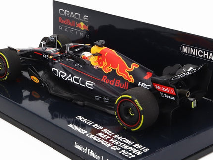 RED BULL | F1  RB18 TEAM ORACLE RED BULL RACING N 1 WINNER CANADIAN GP WORLD CHAMPION 2022 MAX VERSTAPPEN | MATT BLUE YELLOW RED