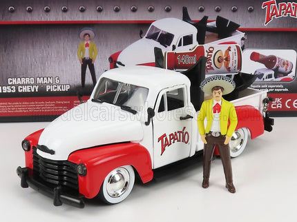 CHEVROLET | CHEVY PICK-UP TAPATIO 1953 WITH CHARRO FIGURE | WHITE RED