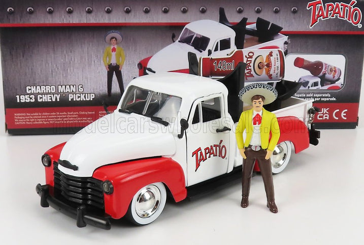CHEVROLET | CHEVY PICK-UP TAPATIO 1953 WITH CHARRO FIGURE | WHITE RED