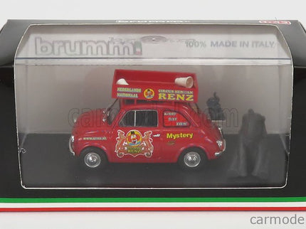 Fiat 500R Veicolo Pubblicitario 1972 - Circo Circus Herman Renz Olanda With Two Elefants Figúrky - Mystery 2008 1:43 Brumm červená