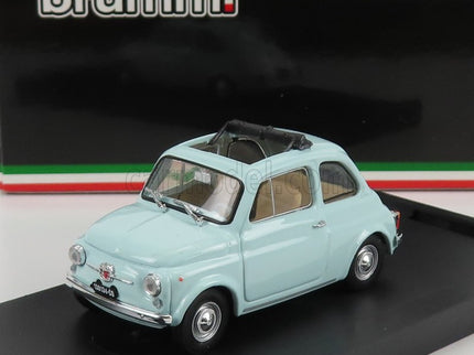 Fiat 500F Tetto Aperto - Open 1965 1:43 Brumm svetlomodrá Acquamarina