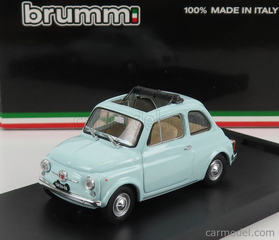 Fiat 500F Tetto Aperto - Open 1965 1:43 Brumm svetlomodrá Acquamarina