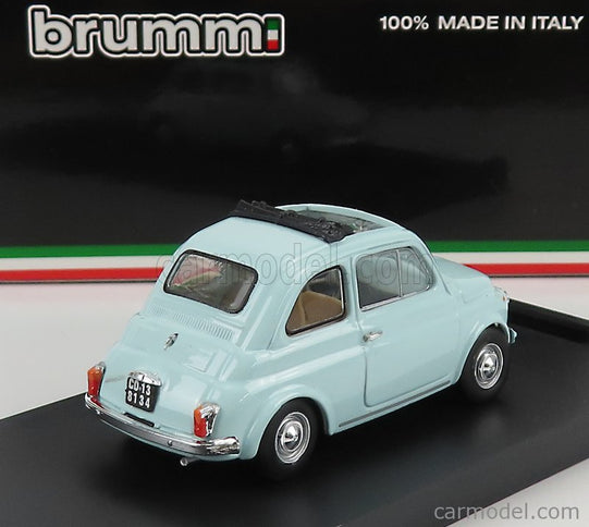 Fiat 500F Tetto Aperto - Open 1965 1:43 Brumm svetlomodrá Acquamarina