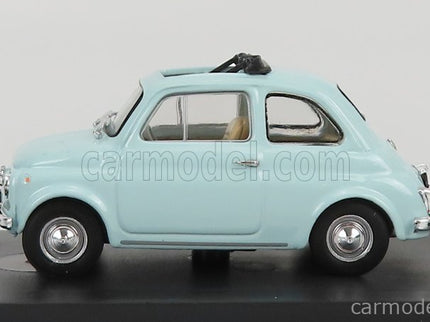 Fiat 500F Tetto Aperto - Open 1965 1:43 Brumm svetlomodrá Acquamarina