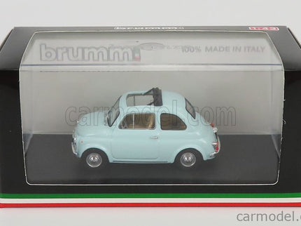 Fiat 500F Tetto Aperto - Open 1965 1:43 Brumm svetlomodrá Acquamarina
