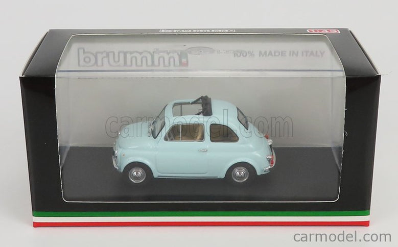 Fiat 500F Tetto Aperto - Open 1965 1:43 Brumm svetlomodrá Acquamarina