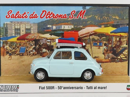 FIAT | 500R 1972 - TUTTI AL MARE - SALUTI DA OLTRONA S.M. - 50th ANNIVERSARIO 1972 -2022 | VERY LIGHT BLUE