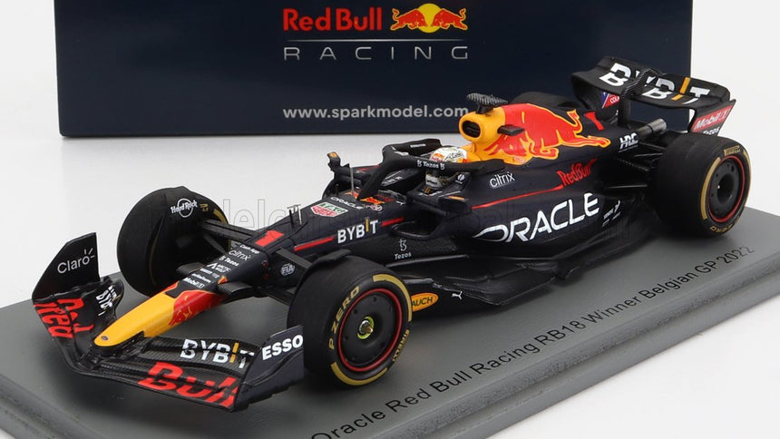 RED BULL | F1  RB18 TEAM ORACLE RED BULL RACING N 1 WINNER BELGIUM GP WORLD CHAMPION 2022 MAX VERSTAPPEN | MATT BLUE YELLOW RED