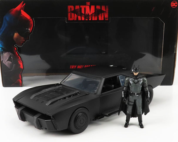BATMAN | BATMOBILE WITH FIGURE 2022 - THE BATMAN MOVIE | MATT BLACK