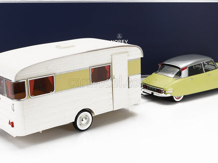 Citroen DS19 With Roulotte 1960 1:18 Norev žltá biela