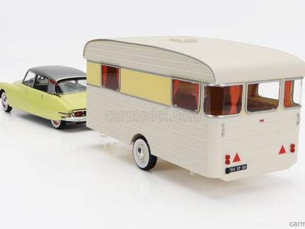 Citroen DS19 With Roulotte 1960 1:18 Norev žltá biela