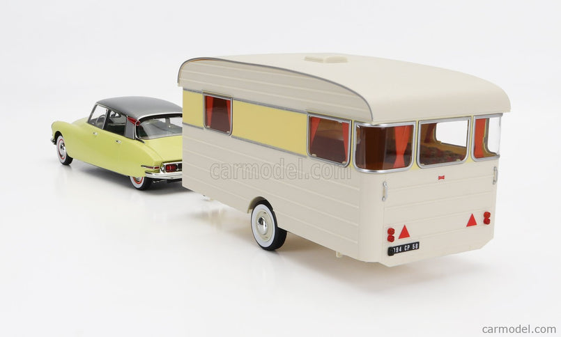 Citroen DS19 With Roulotte 1960 1:18 Norev žltá biela
