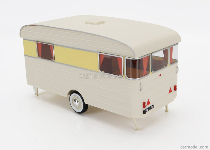 Citroen DS19 With Roulotte 1960 1:18 Norev žltá biela