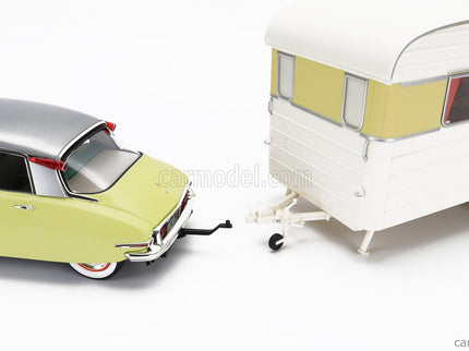 Citroen DS19 With Roulotte 1960 1:18 Norev žltá biela