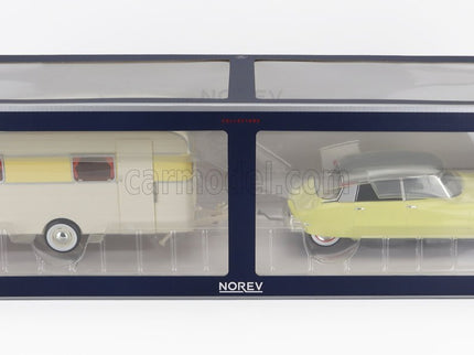 Citroen DS19 With Roulotte 1960 1:18 Norev žltá biela