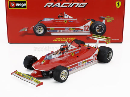 FERRARI | F1  312T4 N 12 WINNER WATKINS GLEN GP USA (WITH PILOT FIGURE AND RAIN WHEELS) 1979 GILLES VILLENEUVE | RED