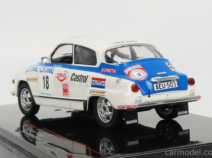 Saab 96 V4 N°18 Rally 1000 Lakes 1976 J.Vilkas - J.Soini 1:43 IXO Models biela modrá