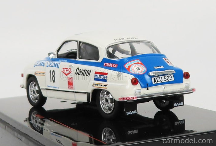 Saab 96 V4 N°18 Rally 1000 Lakes 1976 J.Vilkas - J.Soini 1:43 IXO Models biela modrá