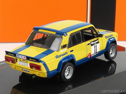 Lada Fiat 2105 Vfts N°11 2. Miesto Rally Valasska Zima 1984 M.Lank - T.Milo 1:43 IXO Models žltá modrá