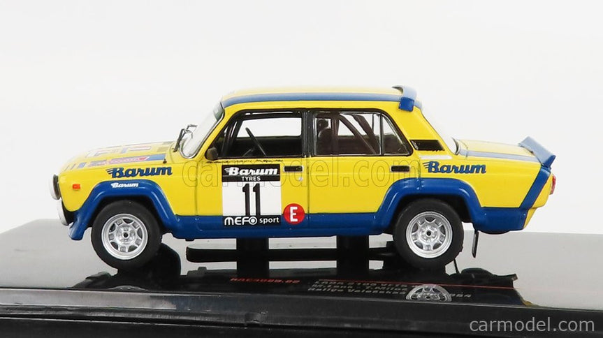 Lada Fiat 2105 Vfts N°11 2. Miesto Rally Valasska Zima 1984 M.Lank - T.Milo 1:43 IXO Models žltá modrá