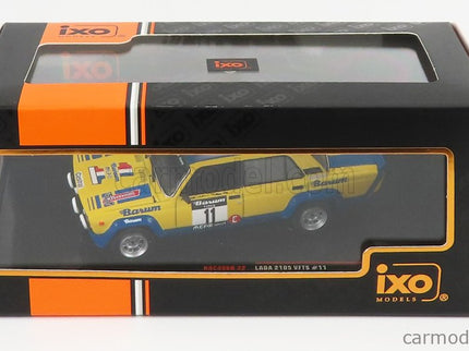 Lada Fiat 2105 Vfts N°11 2. Miesto Rally Valasska Zima 1984 M.Lank - T.Milo 1:43 IXO Models žltá modrá