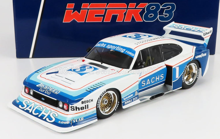 FORD ENGLAND | CAPRI TURBO Gr.5 TEAM SACHS N 52 DRM 1979 HERALD ERTL | WHITE LIGHT BLUE