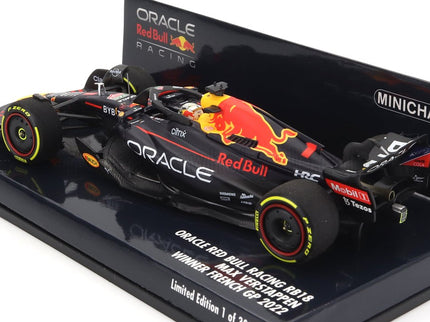RED BULL | F1 RB18 TEAM ORACLE RED BULL RACING N 1 WORLD CHAMPION WINNER FRENCH GP 2022 MAX VERSTAPPEN | MATT BLUE YELLOW RED