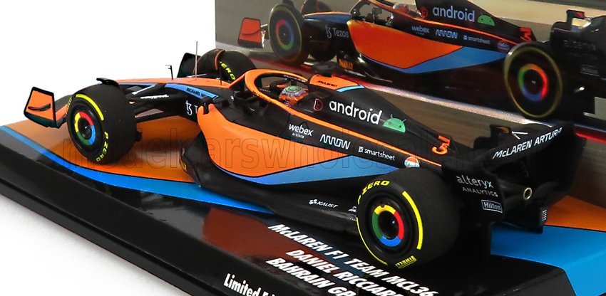 McLAREN | F1  MCL36 TEAM MCLAREN N 3 BAHRAIN GP 2022 DANIEL RICCIARDO | ORANGE LIGHT BLUE