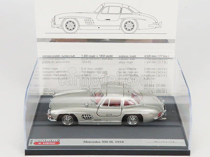 Mercedes Benz 300SL Coupe Gullwing (W198) 1954 1:43 Brumm strieborná