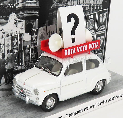 FIAT | 600D 1963 - PROPAGANDA ELETTORALE ELEZIONI ITALIA VOTA - VOTA - VOTA | WHITE