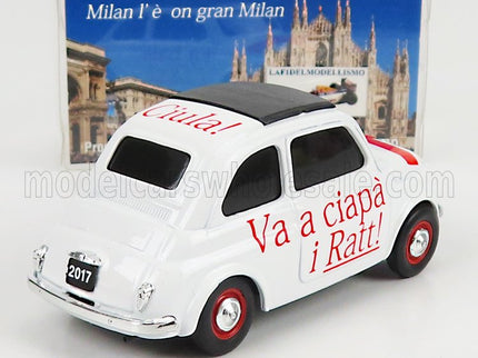 FIAT | 500 1965 - DETTI MILANESI - FA BALA' L'OCC ! - CIULA ! - VA A CIAPA' I RATT ! | WHITE RED