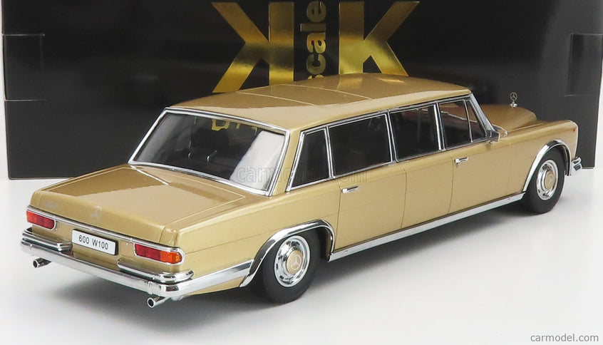 Mercedes Benz S-Class 600 Lwb Pullman (W100) 1964 1:18 KK Scale zlatá metalická