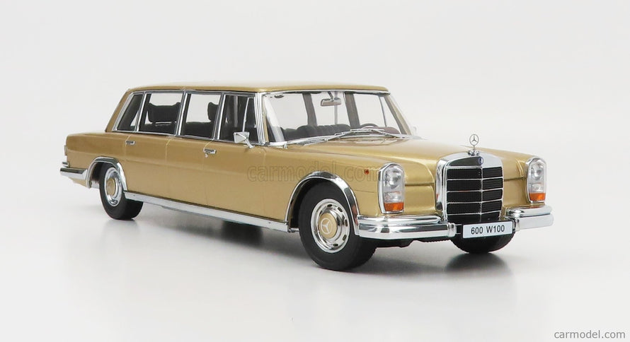 Mercedes Benz S-Class 600 Lwb Pullman (W100) 1964 1:18 KK Scale zlatá metalická
