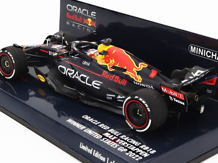 RED BULL | F1  RB18 TEAM ORACLE RED BULL RACING N 1 WINNER AUSTIN USA GP WORLD CHAMPION 2022 MAX VERSTAPPEN | MATT BLUE YELLOW RED