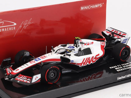 Haas F1 VF-22 Team Haas N°47 Brazilian GP 2022 Mick Schumacher 1:43 Minichamps biela čierna červená