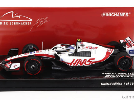 Haas F1 VF-22 Team Haas N°47 Brazilian GP 2022 Mick Schumacher 1:43 Minichamps biela čierna červená