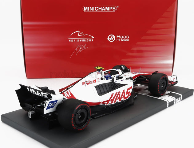 HAAS | F1  VF-22 TEAM HAAS N 47 BRAZILIAN GP 2022 MICK SCHUMACHER | WHITE BLACK RED