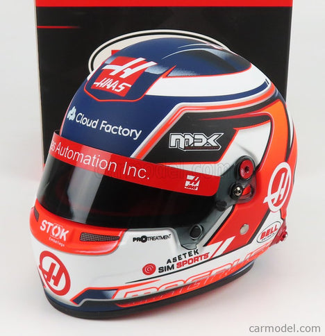 Bell Helmet F1 Helma Haas VF-22 Team Haas N°20 Sezóna 2022 Kevin Magnussen 1:2 Mini Helmet biela červená čierna