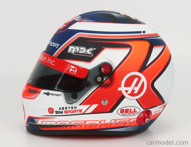 Bell Helmet F1 Helma Haas VF-22 Team Haas N°20 Sezóna 2022 Kevin Magnussen 1:2 Mini Helmet biela červená čierna