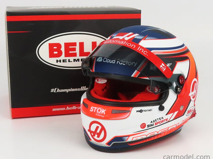 Bell Helmet F1 Helma Haas VF-22 Team Haas N°20 Sezóna 2022 Kevin Magnussen 1:2 Mini Helmet biela červená čierna