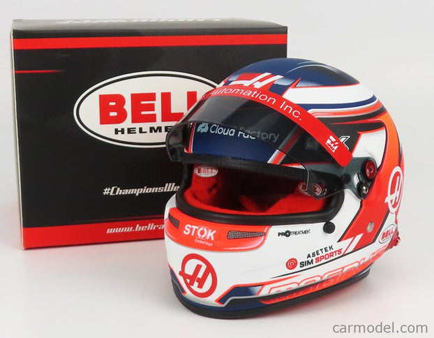 Bell Helmet F1 Helma Haas VF-22 Team Haas N°20 Sezóna 2022 Kevin Magnussen 1:2 Mini Helmet biela červená čierna